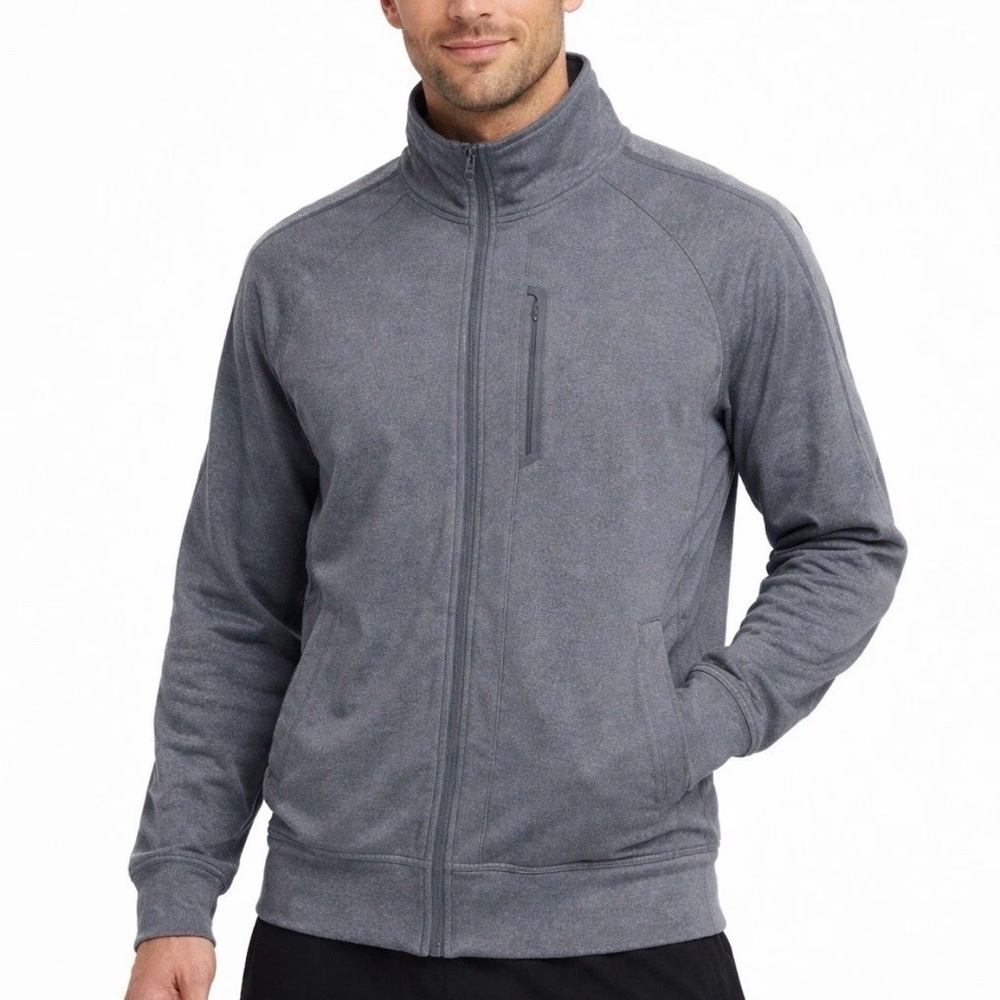 Lululemon Kung Fu Jacket XL Heathered Dark Slate, Luon w/ herringbone accent